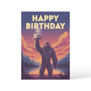 BigFoot Birthday Cryptozoology Art Weird Funny  Invitation