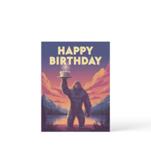 BigFoot Birthday Cryptozoology Art Weird Funny  Postcard