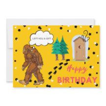 Bigfoot Birthday Funny Gag Flat Greeting Card