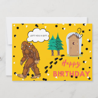 Bigfoot Birthday Funny Gag Flat Greeting Card