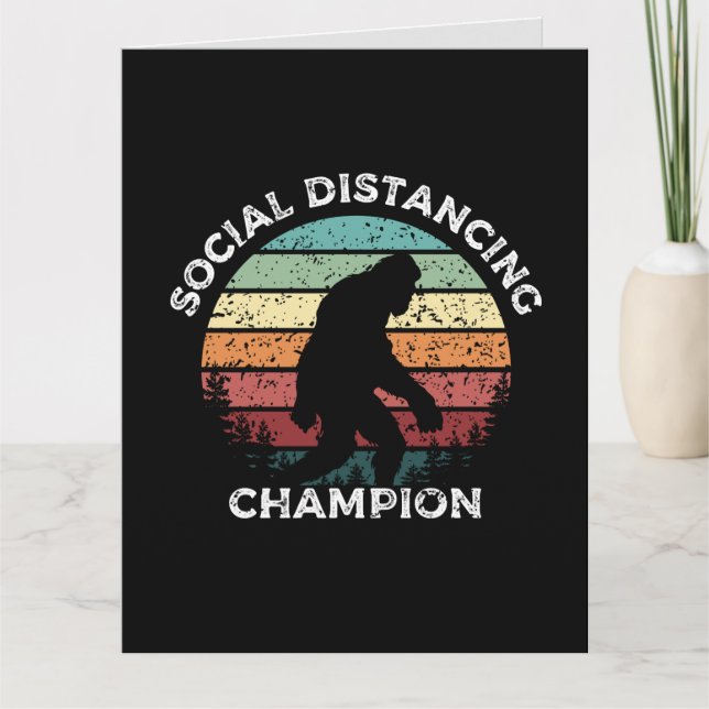 BIGFOOT BIRTHDAY SOCIAL DISTANCING GREETING CARD (Front)