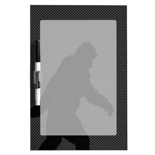 Bigfoot Black Silhouette Carbon Fiber Style Dry Erase Board