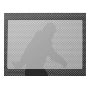 Bigfoot Black Silhouette Carbon Fiber Style Notepad