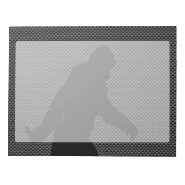 Bigfoot Black Silhouette Carbon Fiber Style Notepad (Front)