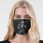 Bigfoot Black White Sasquatch Creature Face Mask (Worn Her)