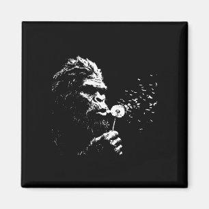 Bigfoot blowing dandelion vintage sasquatch men magnet