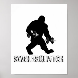 Bigfoot Bodybuilding Dumbbell Weights Sasquatch Li Poster