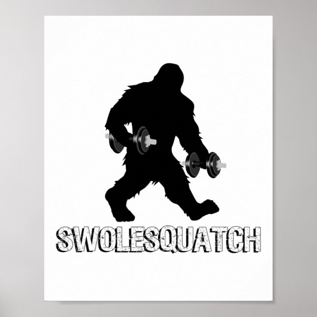 Bigfoot Bodybuilding Dumbbell Weights Sasquatch Li Poster (Front)