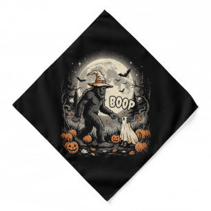 Bigfoot Boop Dog Retro Halloween Sasquatch Bandana