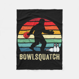 Bigfoot Bowling Gift Sasquatch Gifts Bowler Byll P Fleece Blanket
