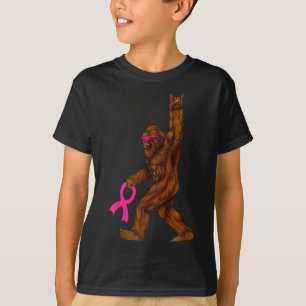 Bigfoot Breast Cancer Funny Sasquatch Nk Ribbon T-Shirt