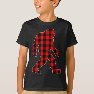 Bigfoot Buffalo Plaid Christmas Family Matching T-Shirt