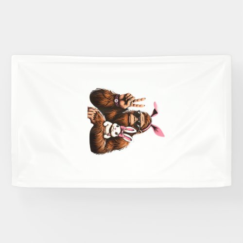 Bigfoot Bunny Funny Easter Day Sasquatch T-Shirt Banner