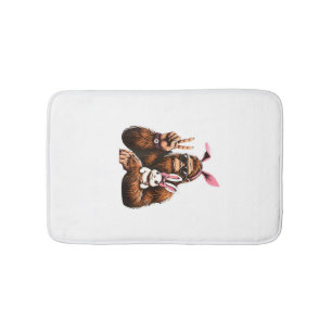 Bigfoot Bunny Funny Easter Day Sasquatch T-Shirt Bath Mat