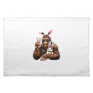Bigfoot Bunny Funny Easter Day Sasquatch T-Shirt Cloth Placemat