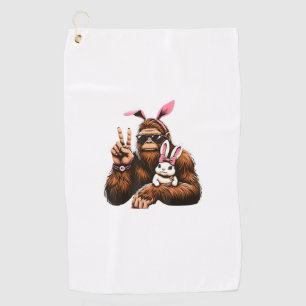 Bigfoot Bunny Funny Easter Day Sasquatch T-Shirt Golf Towel