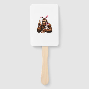 Bigfoot Bunny Funny Easter Day Sasquatch T-Shirt Hand Fan