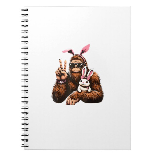 Bigfoot Bunny Funny Easter Day Sasquatch T-Shirt Notebook (Front)