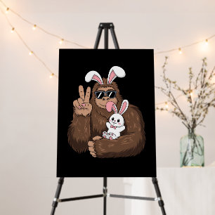 Bigfoot Bunny Rabbit Funny Easter Day Sasquatch Foam Board
