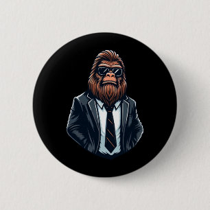 Bigfoot Businessman - Cool Funny Sasquatch Button
