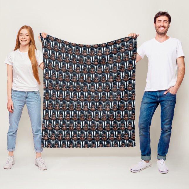 Bigfoot Businessman - Cool Funny Sasquatch Fleece Blanket (In Situ)
