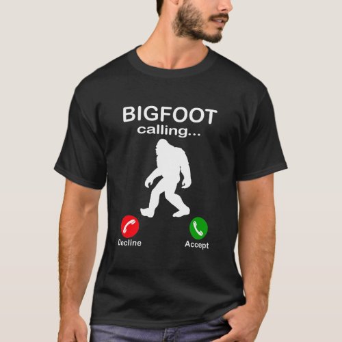 Bigfoot Calling Trick or Treat Funny Halloween  T_Shirt