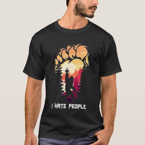 Bigfoot Camping Foot I Hate People  T_Shirt