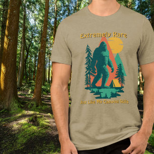BigFoot Camping Forest Mountains Funny Birthday Tri-Blend Shirt