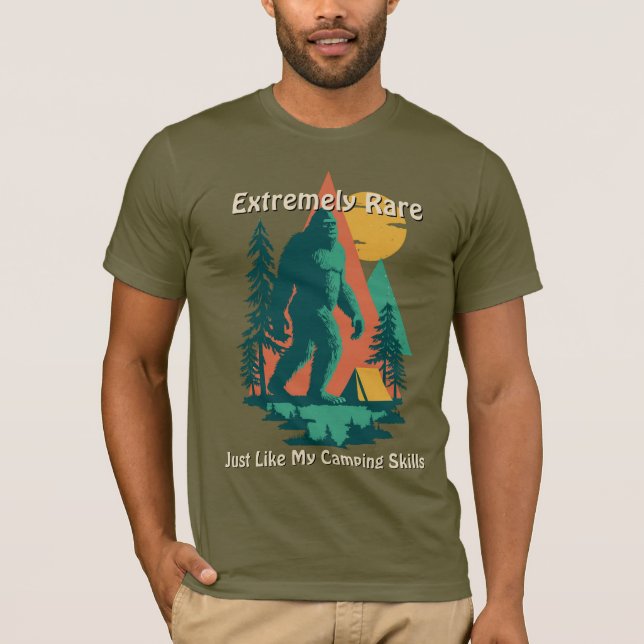 BigFoot Camping Forest Mountains Funny Custom T-Shirt (Front)