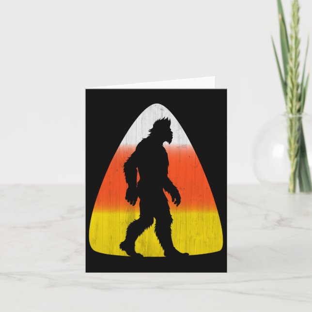 Bigfoot Candy Corn Fall Holiday Halloween And Than Card (Front)