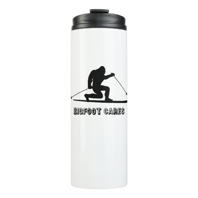 Bigfoot Cares Telemark Skiing Thermal Tumbler (Front)