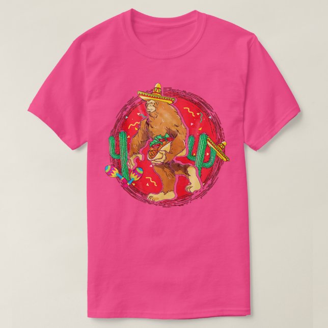 Bigfoot Carry Tacos Cinco De Mayo  T-Shirt (Design Front)