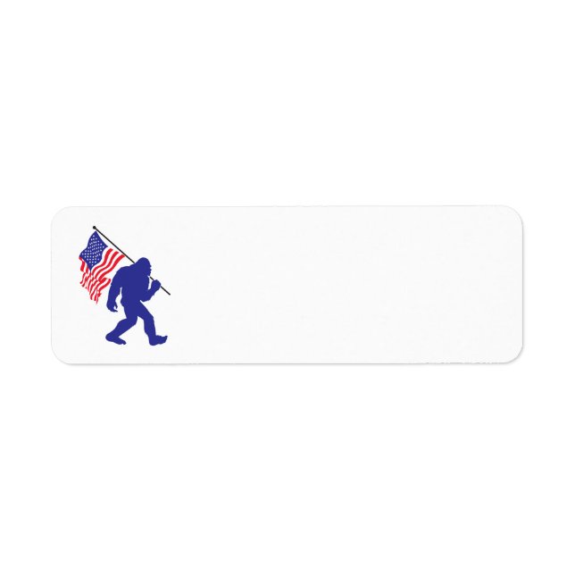 Bigfoot Carrying an American Flag Label (Front)