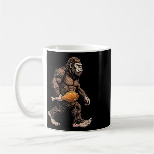 Bigfoot Carrying Chicken Drumstick Sasquatch Lover Coffee Mug