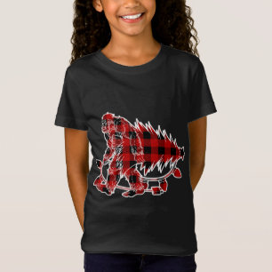 Bigfoot Carrying Christmas Tree Sasquatch Believer T-Shirt