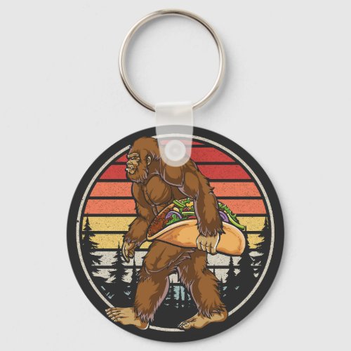 Bigfoot Carrying Taco Basic Button Keychain
