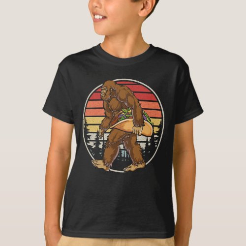 Bigfoot Carrying Taco Boy T_Shirt