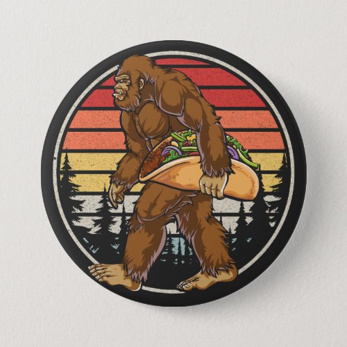 Bigfoot Carrying Taco Round Button