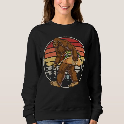 Bigfoot Carrying Taco Women Sweatshirt