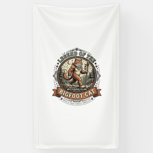Bigfoot Cat Bigfoot Sasquatch Cat Vintage Vector A Banner
