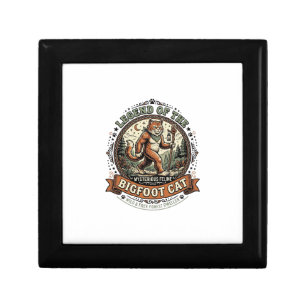 Bigfoot Cat Bigfoot Sasquatch Cat Vintage Vector A Gift Box