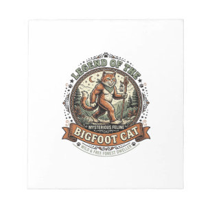 Bigfoot Cat Bigfoot Sasquatch Cat Vintage Vector A Notepad