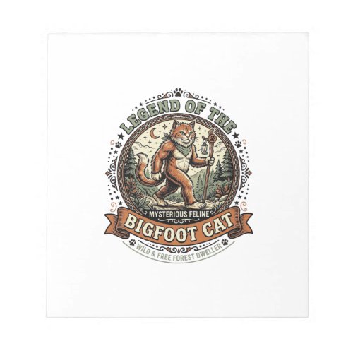Bigfoot Cat Bigfoot Sasquatch Cat Vintage Vector A Notepad