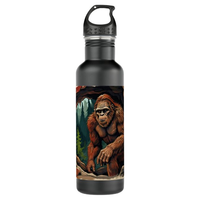 Bigfoot Cave Stainless Steel Water Bottle (Front)