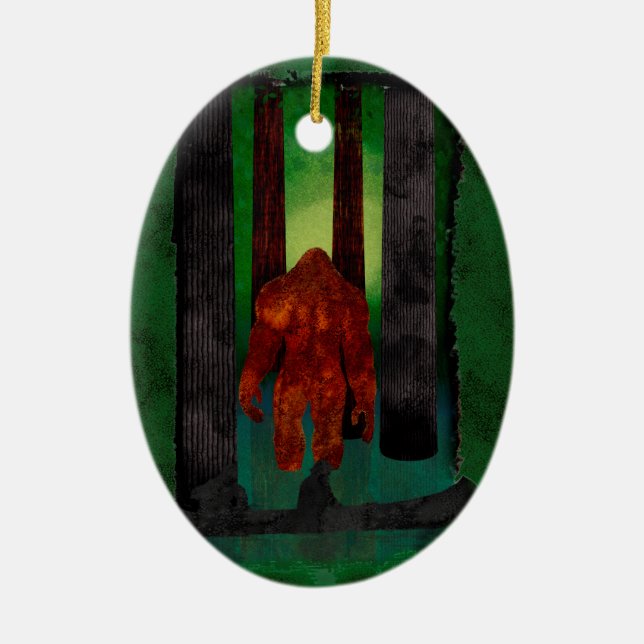 Bigfoot Ceramic Ornament (Front)
