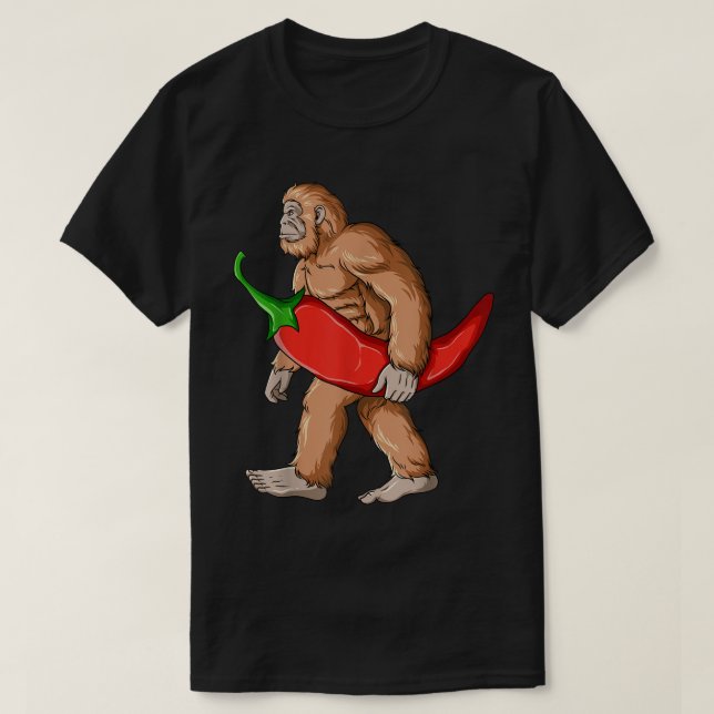 Bigfoot Chili Pepper Sasquatch Mexican Jalapeno  T-Shirt (Design Front)