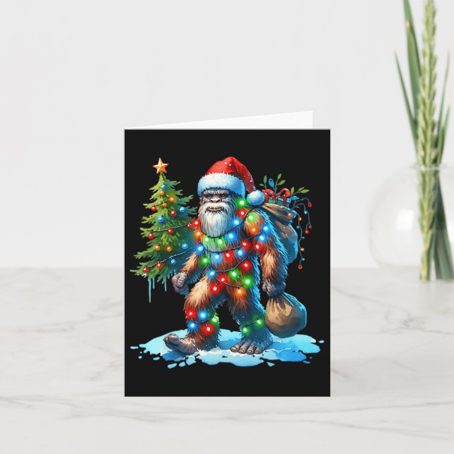 Bigfoot Christmas Christmas Tree Xmas Sasquatch  Card (Front)