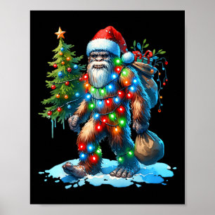 Bigfoot Christmas Christmas Tree Xmas Sasquatch Poster