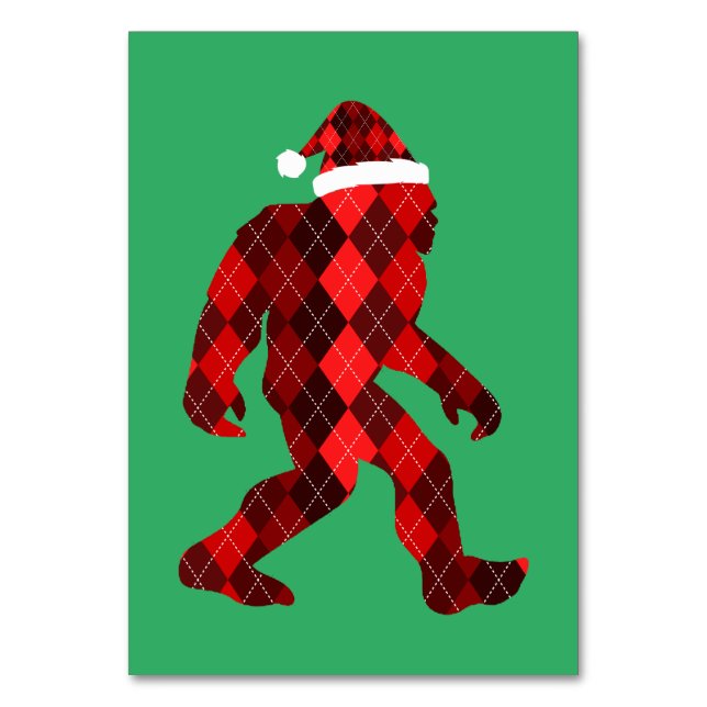 Bigfoot Christmas - Funny Christmas   Table Number (Front)