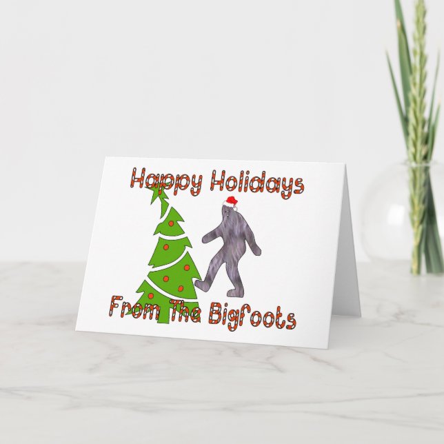Bigfoot Christmas Holiday Card (Front)